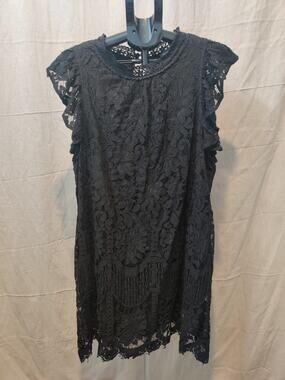 Sweet Lovely By Jen Dress Women's Size 3XL Black Floral Lace 37" Length Gothic